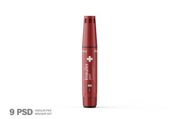Maroon insulin pen, a device used for diabetes insulin treatment.