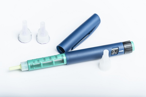 Insulin injector pen for diabetes, using new syringes or pen needles with proper insulin delivery techniques.