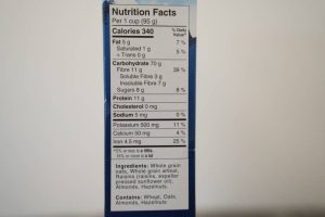 Food label with nutrition facts and ingredients, emphasizing the importance of reading labels for health.