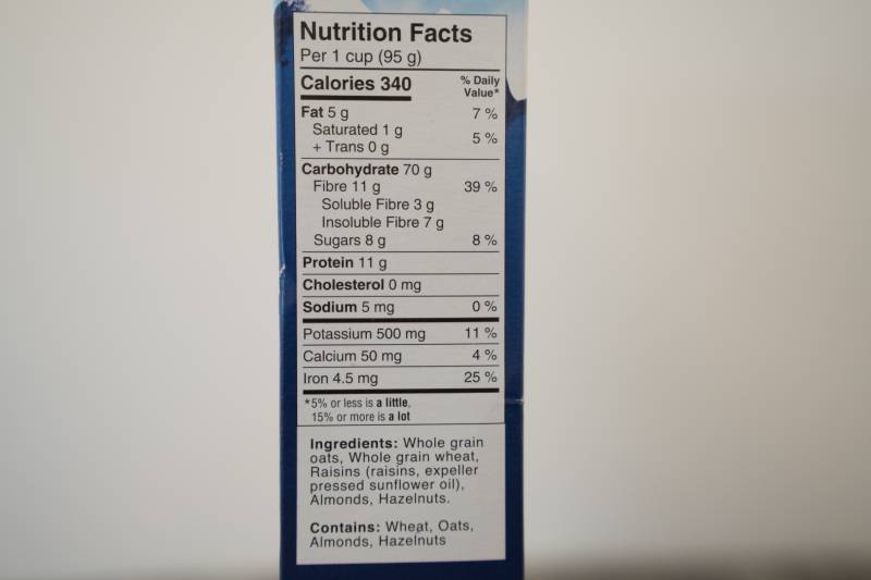 Food label with nutrition facts and ingredients, emphasizing the importance of reading labels for health.